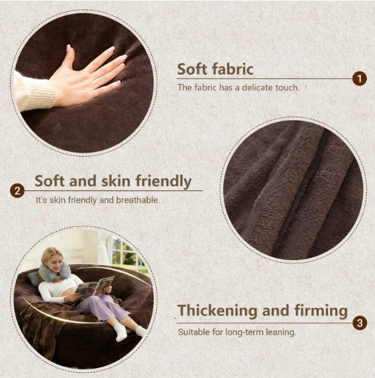 Large oversized bean bag chair designed for comfort and relaxation in any living space.