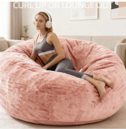 Stunning oversized bean bag chair in earth tones, ideal for enhancing home decor.