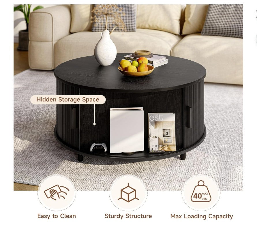 View of the black coffee table with decorative items – Perfectly styled, this mid century coffee table adds charm to any room.