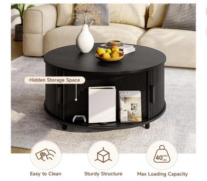 View of the black coffee table with decorative items – Perfectly styled, this mid century coffee table adds charm to any room.