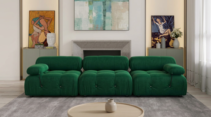 Overview of the Green or Blue Velvet Modular Sectional Sofa – A sleek and functional addition to contemporary living room decor.