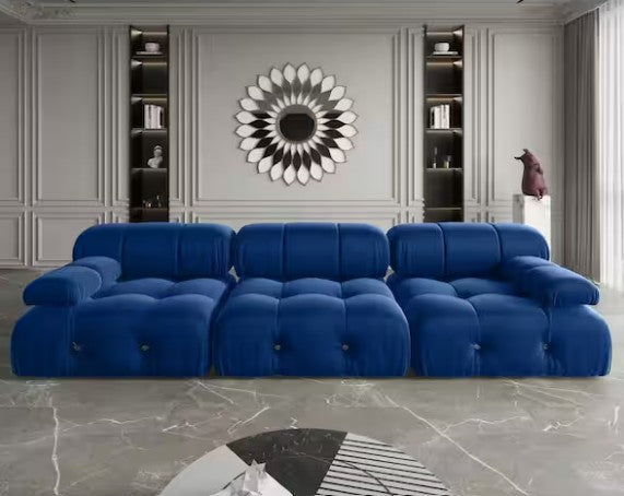 Chaise section of the Green or Blue Velvet Modular Sectional Sofa – Mid-century design that enhances comfort and aesthetics.