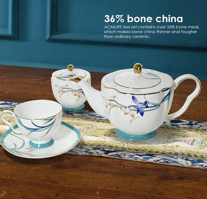 Vintage Bone China Tea Cup in stylish home setup with floral elements.