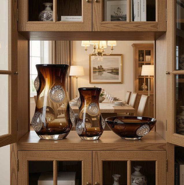Coffee Art Glass Nordic Vase – Modern Light Luxury TV Cabinet Centerpiece showcasing a modern glass vase ideal for minimalist decor.