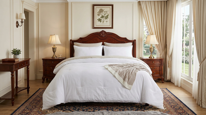 California King Comforter Set – In-use image showcasing its practicality for all-season use.