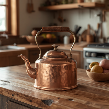 Copper Teapot 100% Pure Handmade – Perfect for solo tea time or serving a crowd with 3L size.