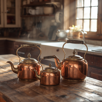 Copper Teapot 100% Pure Handmade – Beautifully crafted vintage kettle enhancing kitchen decor.