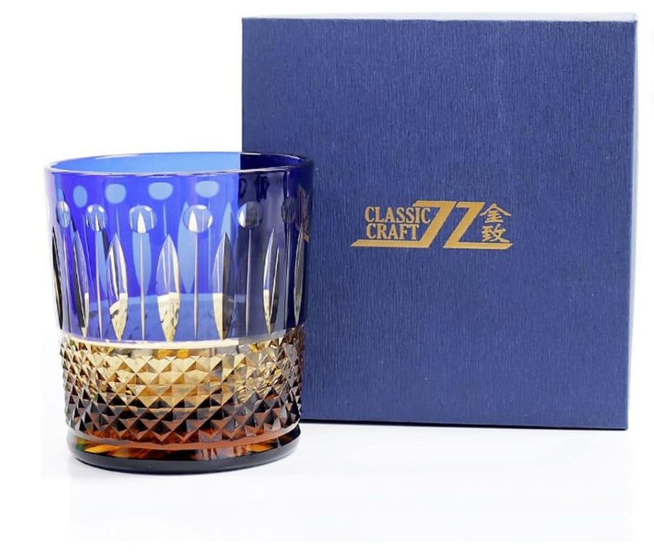 Artisan Premium Hand-Cut Whiskey Glass – Lead-Free Crystal Edo Kiriko Tumbler, perfect for a refined drinking experience with its elegant design.