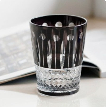 Classic Premium Hand-Cut Whiskey Glass – Lead-Free Crystal Edo Kiriko Tumbler, featuring stunning dual-tones for a refined cocktail experience.