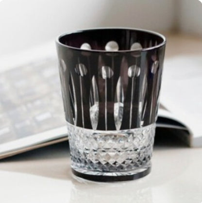 Classic Premium Hand-Cut Whiskey Glass – Lead-Free Crystal Edo Kiriko Tumbler, featuring stunning dual-tones for a refined cocktail experience.