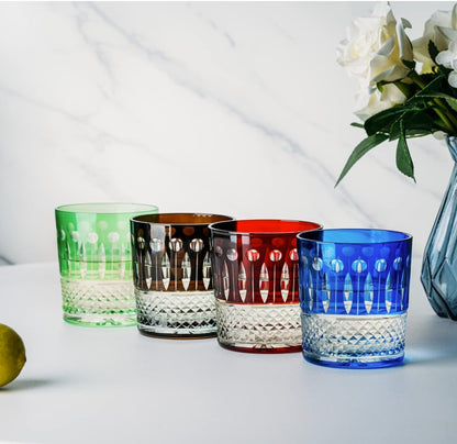 Exclusive Premium Hand-Cut Whiskey Glass – Lead-Free Crystal Edo Kiriko Tumbler, perfect addition for any upscale bar decor.