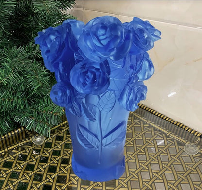 Beautifully designed Crystal Vase Incense Burner showcased on a styled tray with candles and florals, enhancing interior aesthetics.