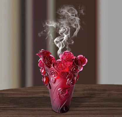 Lavishly detailed Crystal Vase Incense Burner in Royal Blue & Purple, ideal for boho or modern home decor styling.