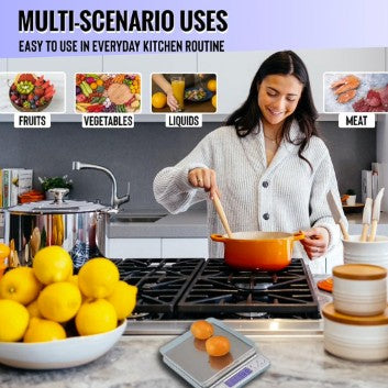 3000g Digital Kitchen Scale, 0.1g Precision Stainless Steel digital kitchen scale with selectable measurement units