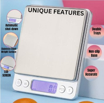 3000g Digital Kitchen Scale, 0.1g Precision Stainless Steel digital kitchen scale for home meal preparation