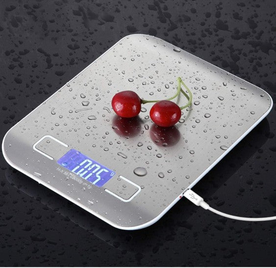 Digital Kitchen Food Scale, 11 lb Capacity with Tare Function, LCD Display & Stainless Steel Platform - digital kitchen scale weighing platform