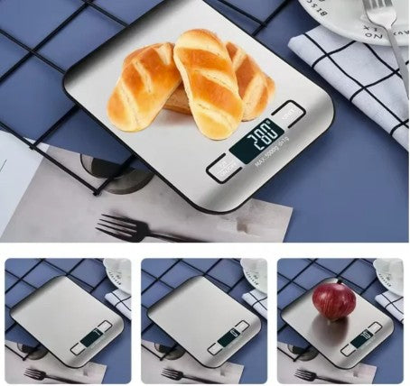 Digital Kitchen Food Scale, 11 lb Capacity with Tare Function, LCD Display & Stainless Steel Platform - digital kitchen scale for accurate food weighing