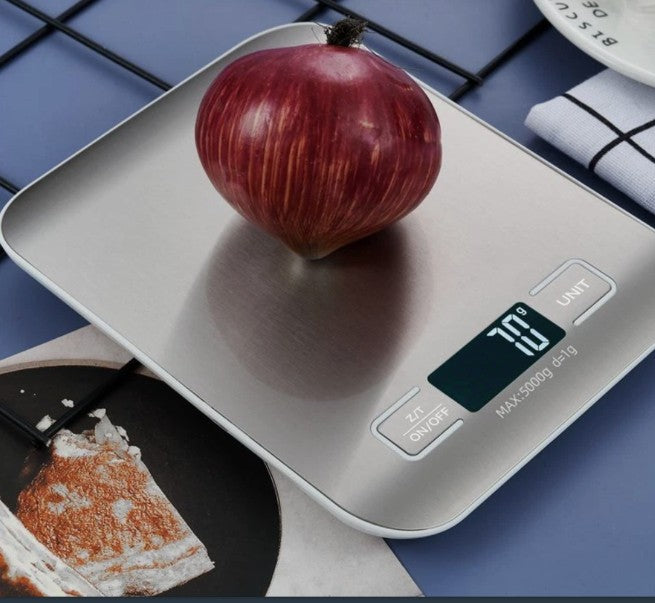 Digital Kitchen Food Scale, 11 lb Capacity with Tare Function, LCD Display & Stainless Steel Platform - silver digital kitchen scale