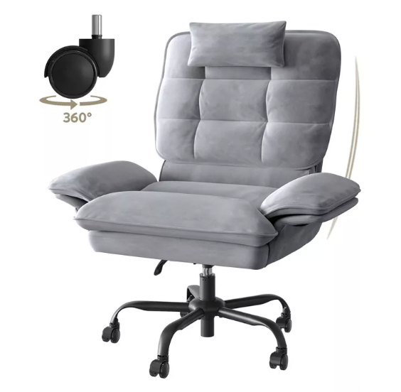 Velvet Criss Cross Office Chair stylishly integrated into a cozy office setup, highlighting its role as a reclining desk chair.