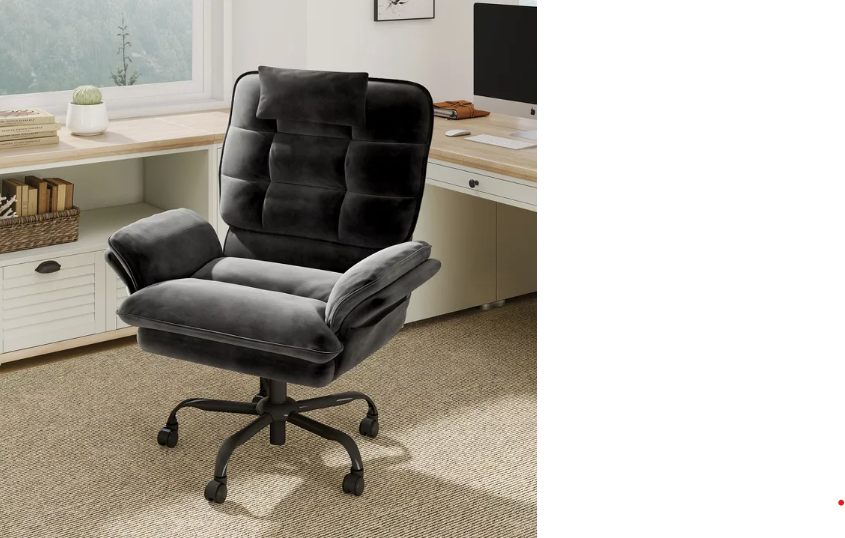 Visual appeal of the Velvet Criss Cross Office Chair showing its sleek design, a top choice for a modern reclining desk chair.