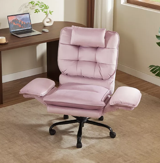 Overview of the Velvet Criss Cross Office Chair's unique features, emphasizing its function as an ergonomic reclining desk chair.