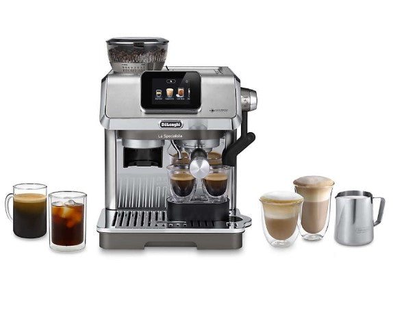 De'Longhi La Specialista Touch Espresso Machine with grinder and cold brew capability, perfect for home baristas.