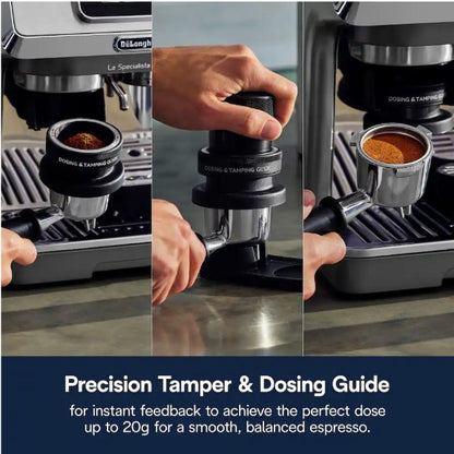 De'Longhi La Specialista Touch Espresso Machine elegantly arranged in a stylish coffee corner.
