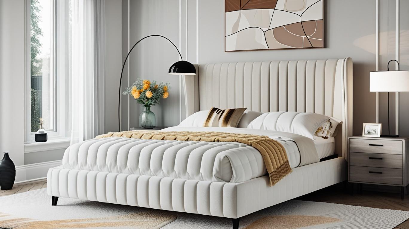 Luxury Velvet Wingback Bed Frame in a chic setting, illustrating a blend of comfort and elegance.