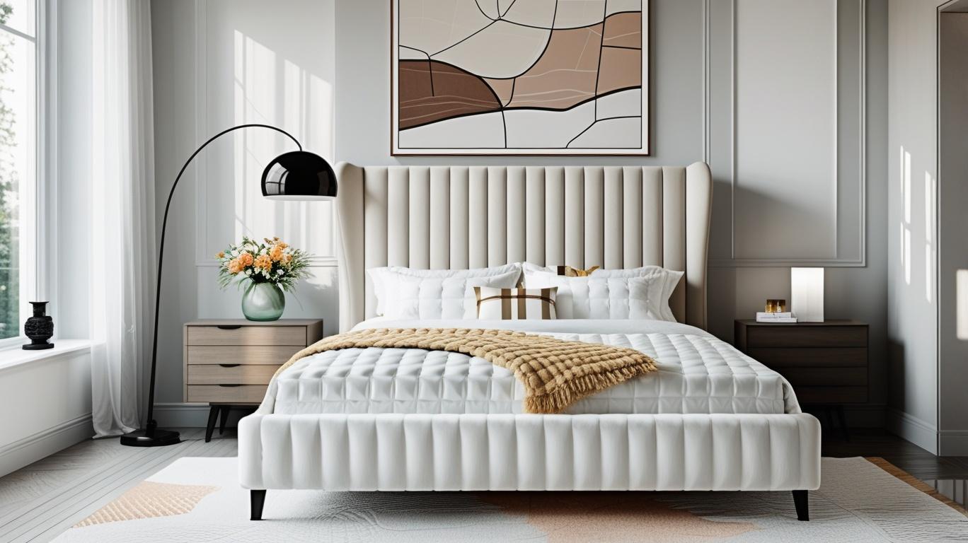 Luxury Velvet Wingback Bed Frame showcasing comfort with its plush headboard and supportive frame.