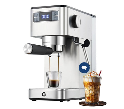 Garvee Espresso Machine 20 Bar with Milk Frother - Stainless Steel 1350W Espresso Maker - Silver, espresso machine with frother for lattes and cappuccinos