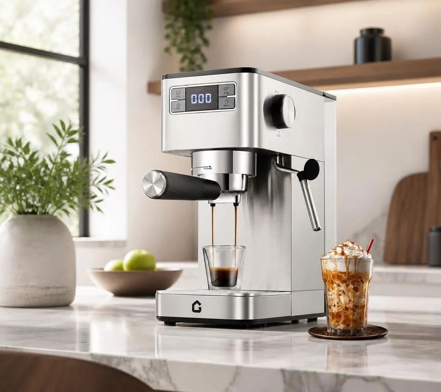 Garvee Espresso Machine 20 Bar with Milk Frother - Stainless Steel 1350W Espresso Maker - Silver, 1350W espresso machine with frother