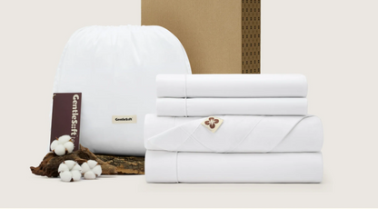 Close-up of Luxury Duvet Cover Set made from premium Egyptian Cotton with double-line embroidery.