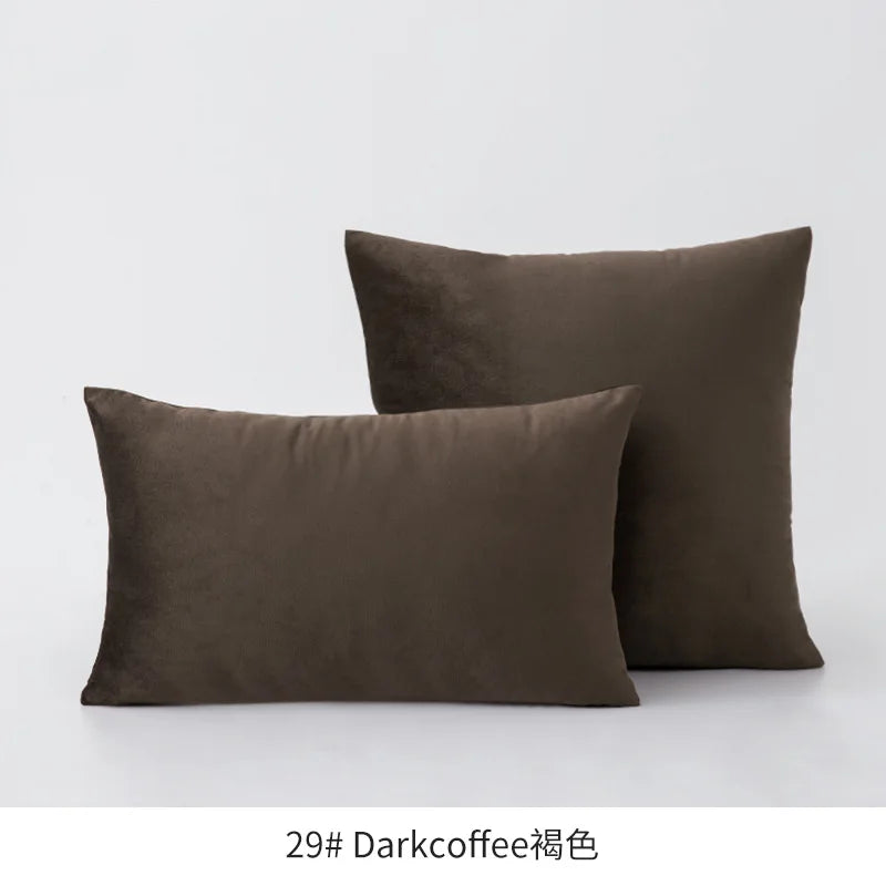 2-Piece Decorative Solid Soft Velvet Throw Pillow Covers(no insert)