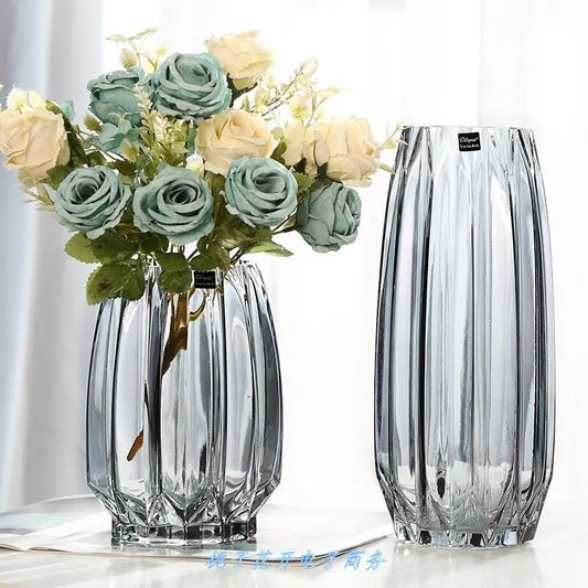 Creative Large Glass Bottle Table Top Vase(set of 2)