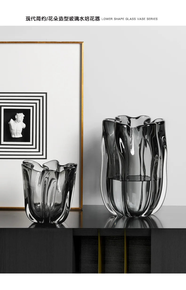 Creative & Simple Transparent Glass  Vases for Floral Decorations