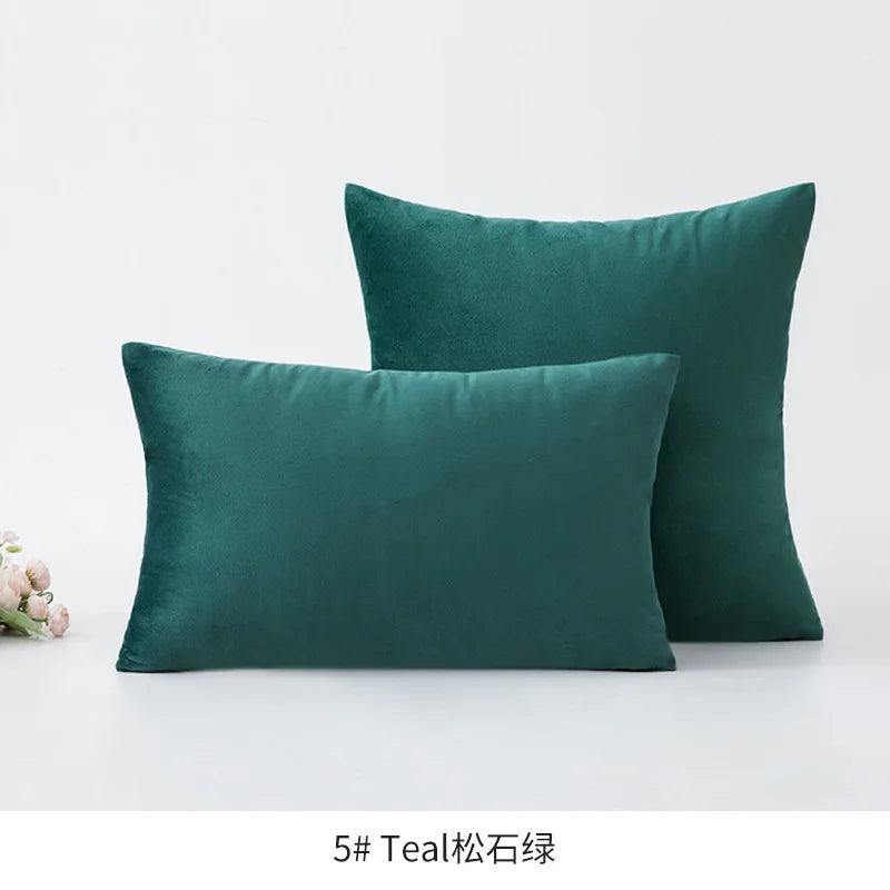 2-Piece Decorative Solid Soft Velvet Throw Pillow Covers(no insert)