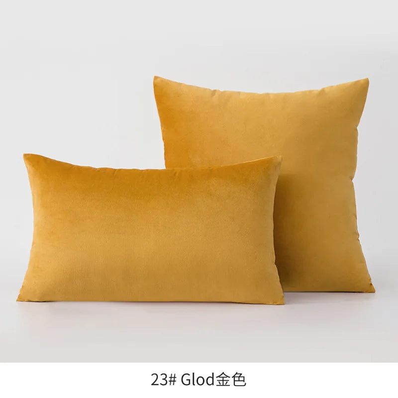 2-Piece Decorative Solid Soft Velvet Throw Pillow Covers(no insert)