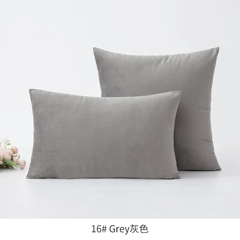 2-Piece Decorative Solid Soft Velvet Throw Pillow Covers(no insert)