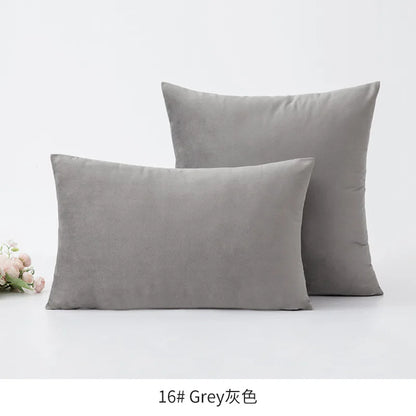 2-Piece Decorative Solid Soft Velvet Throw Pillow Covers(no insert)