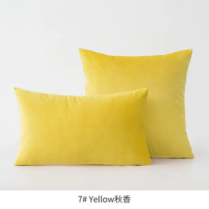 2-Piece Decorative Solid Soft Velvet Throw Pillow Covers(no insert)