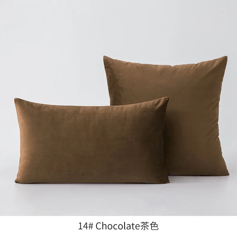 2-Piece Decorative Solid Soft Velvet Throw Pillow Covers(no insert)