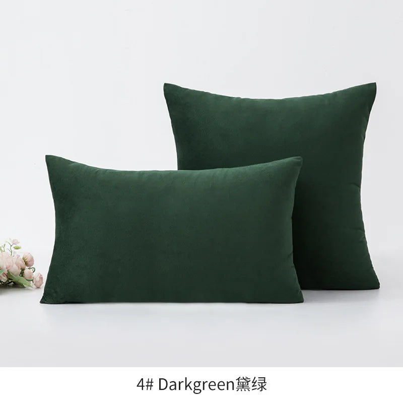 2-Piece Decorative Solid Soft Velvet Throw Pillow Covers(no insert)
