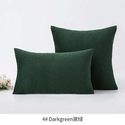 2-Piece Decorative Solid Soft Velvet Throw Pillow Covers(no insert)