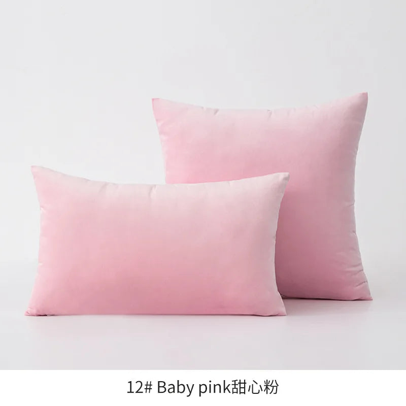 2-Piece Decorative Solid Soft Velvet Throw Pillow Covers(no insert)