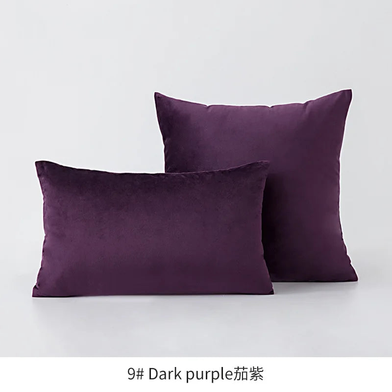 2-Piece Decorative Solid Soft Velvet Throw Pillow Covers(no insert)