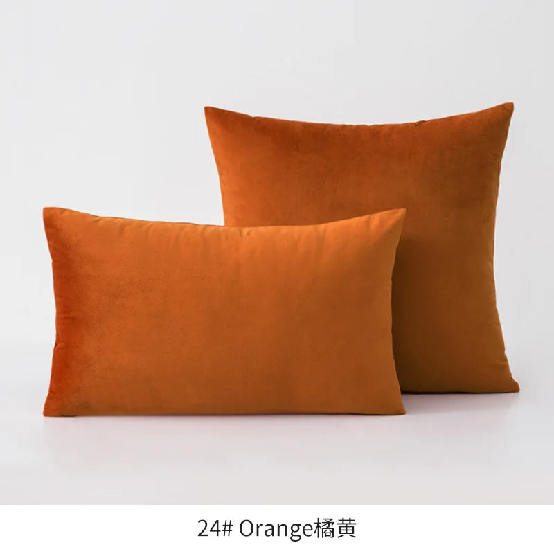 2-Piece Decorative Solid Soft Velvet Throw Pillow Covers(no insert)
