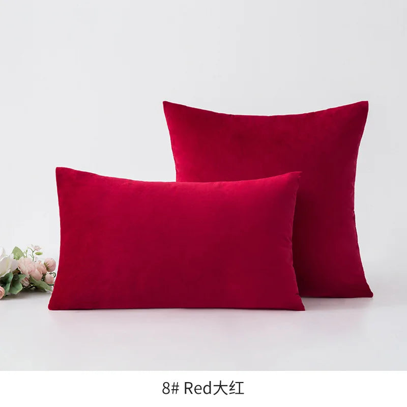 2-Piece Decorative Solid Soft Velvet Throw Pillow Covers(no insert)