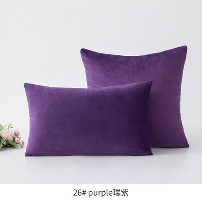 2-Piece Decorative Solid Soft Velvet Throw Pillow Covers(no insert)