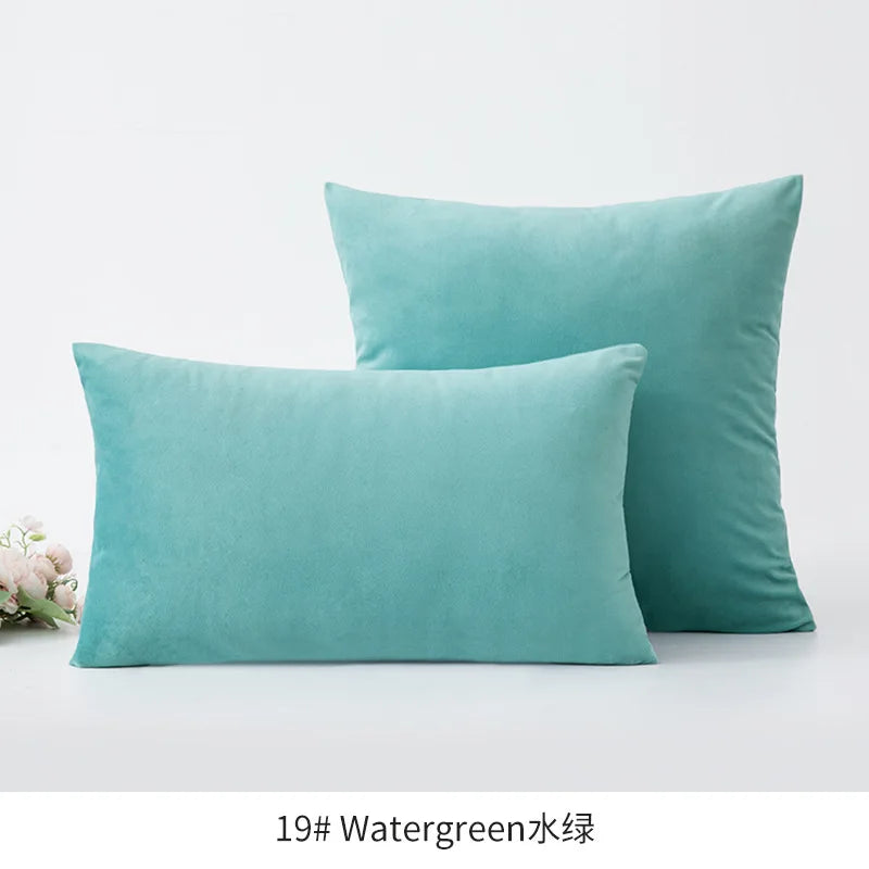 2-Piece Decorative Solid Soft Velvet Throw Pillow Covers(no insert)