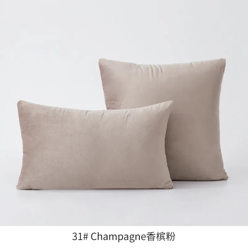 2-Piece Decorative Solid Soft Velvet Throw Pillow Covers(no insert)